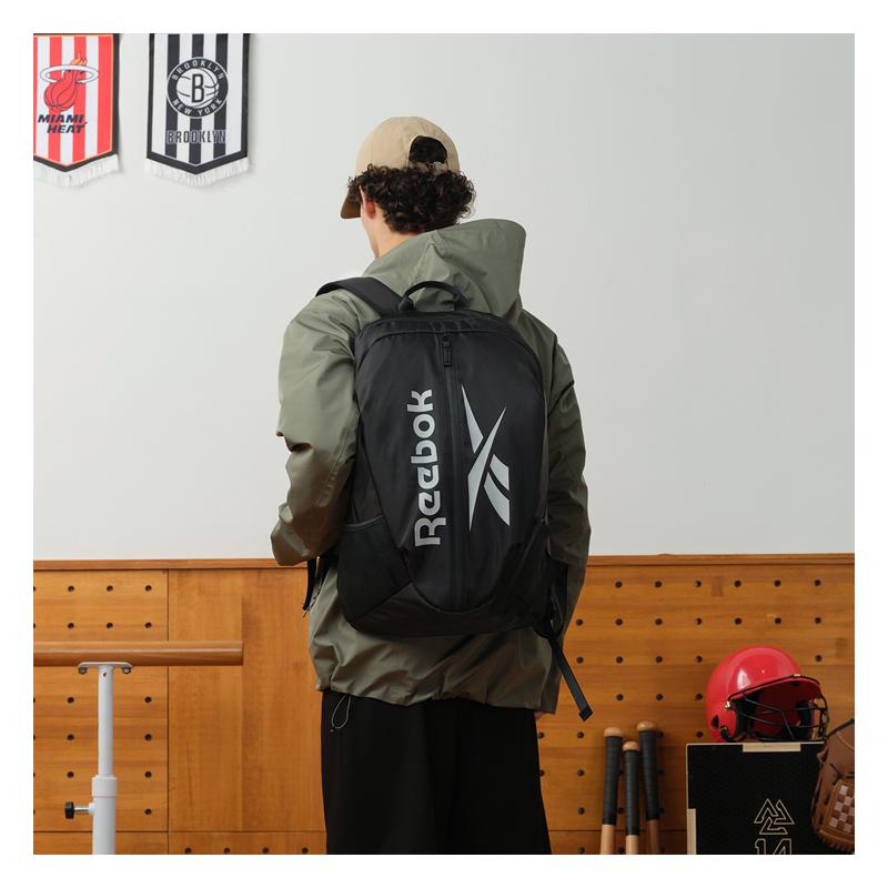 New Reebok Fabric Backpack Double Shoulder Backpack Regular Unisex Black/Navy Blue/Gray Green RB230001M