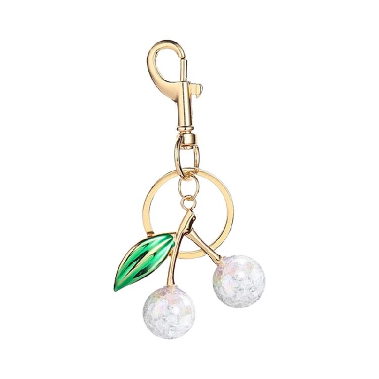 

Chic Cherry Bag Charm with Key Rings Cherry Bag Ornament with Key Rings Resin Metal Fashionable Keychain Pendant белый