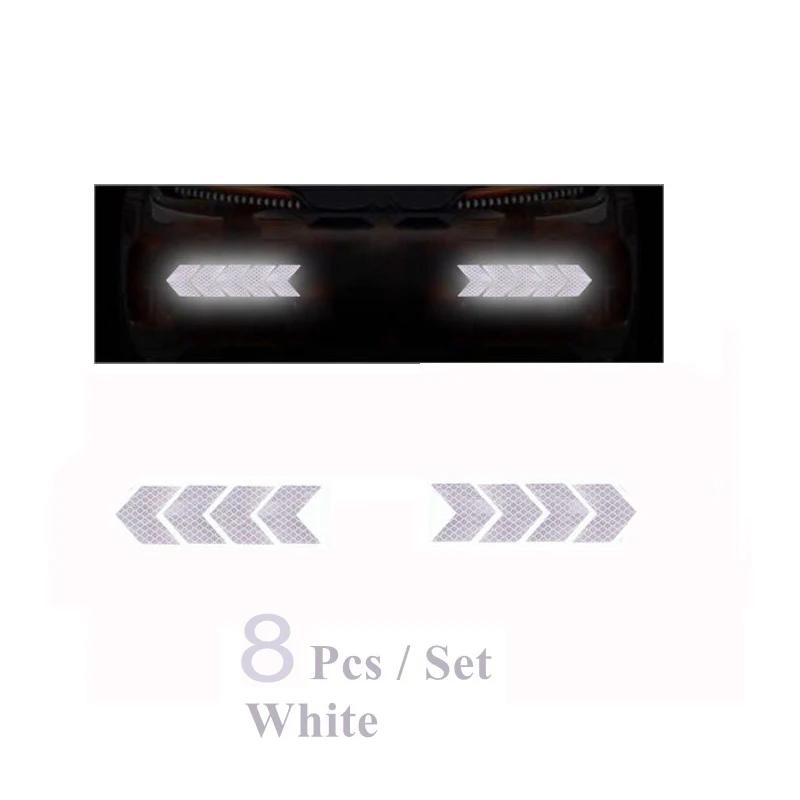 4/20pcs Car Reflective Arrow Sticker Safety Warning Sticker for Car Bumper Trunk Reflector Hazard Tape Car Styling Luminous Film