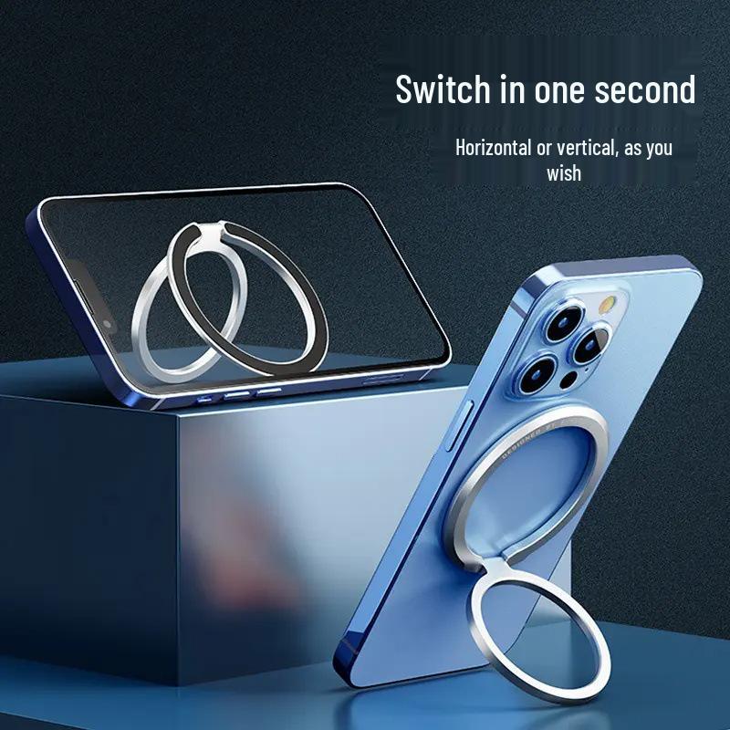 Ultra-Thin Magnetic 360° Rotating Phone Holder with Finger Ring