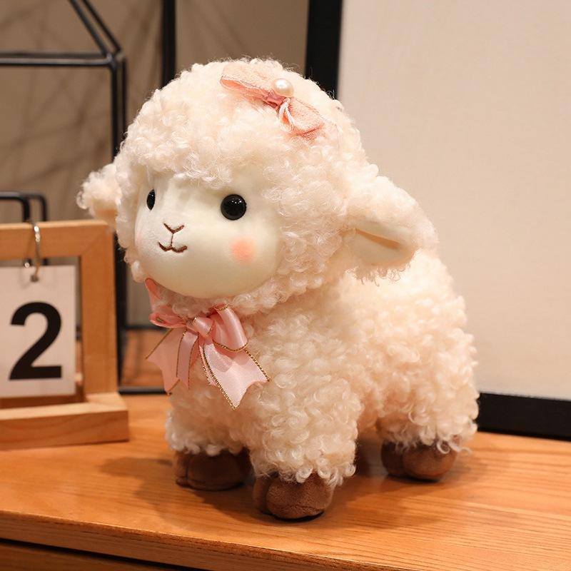 Year of Sheep Mascot Plush Toy, Cute Lucky Sheep Stuffed Doll, Soft Blessing Sheep Plushie for Festival Gift Home Decor