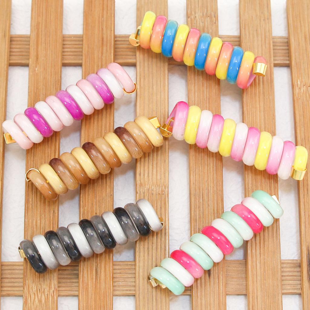 Rainbow Elastic Rubber Bands For Children Girls Telephone Wire Hair Ties Hairbands Hair Rope Ponytail Hair Accessories