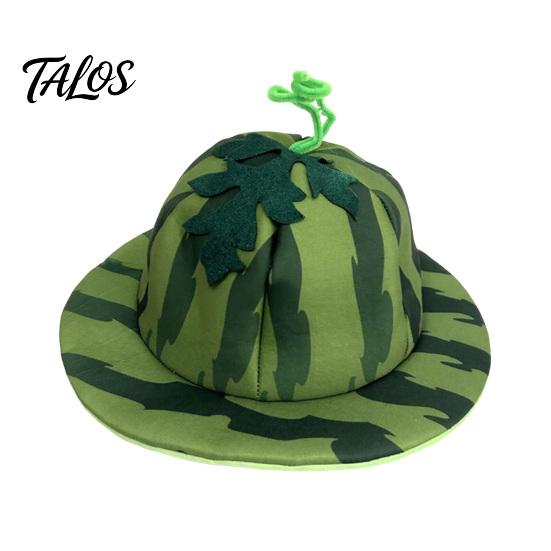 Creative Watermelon Print Cap Party Hat, Wide Brim Sun Visor for Costume Parties, Playful Summer Beach Hat Lightweight Elastic Unisex Headwear