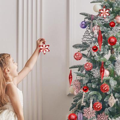 Christmas Baubles Balls Ornaments Set Shatterproof Glitter Baubles Kit For Christmas Tree Assorted Christmas Baubles Decorations