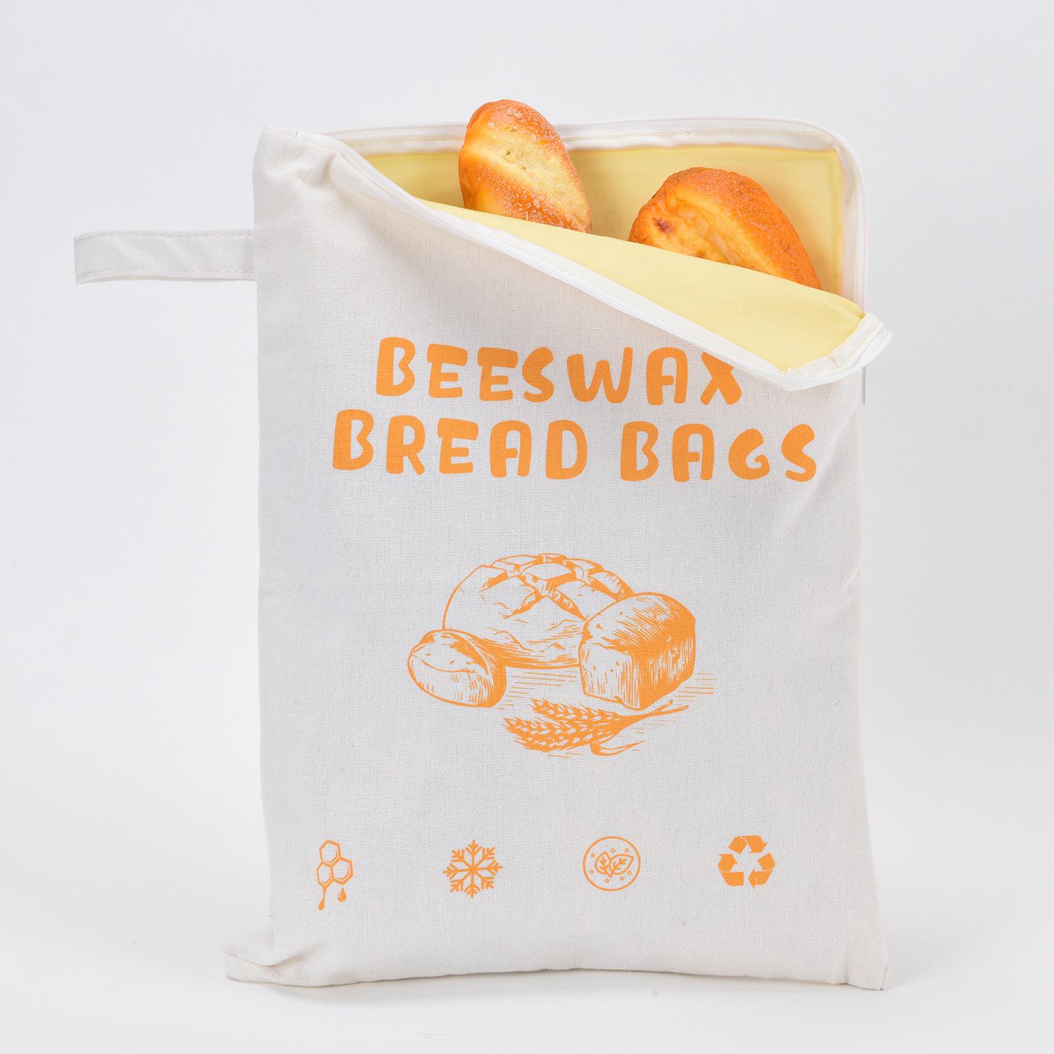 

Linen Cotton Hemp L-Shaped Zipper Bread Preservation Bag with Beeswax and Buckle Beeswax Fabric