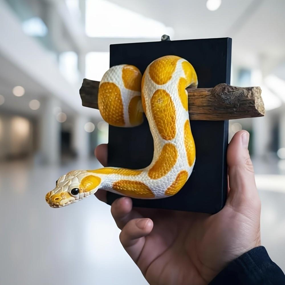 Gothic Accent 3D Metallic Snake Sculpture Realistic Python Hanging Decor Christmas Gift