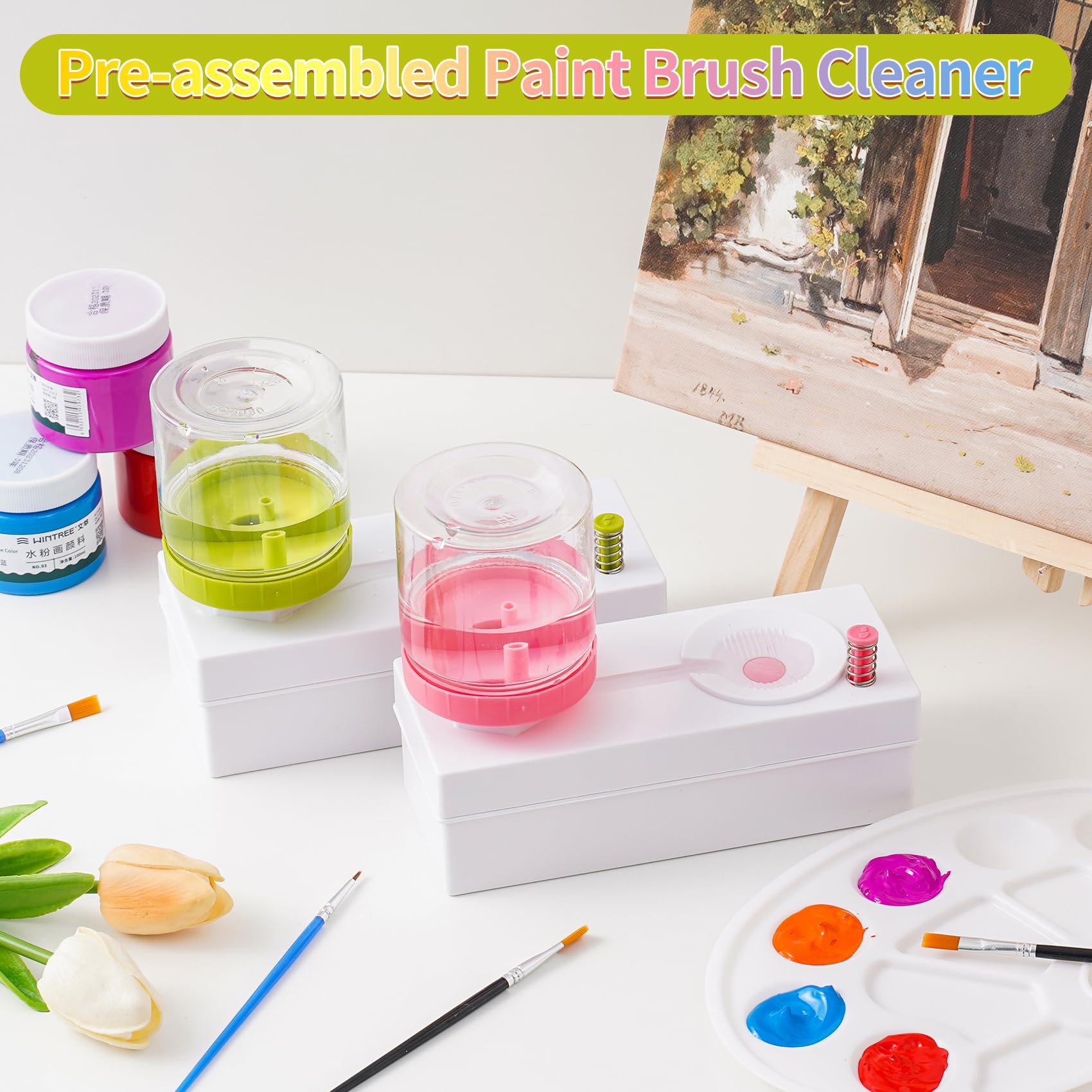 

Промывка для кистей, очиститель для кистей, ополаскиватель с функцией рециркуляции слива воды, скребок для кистей для акрила, инструмент для чистки кистей