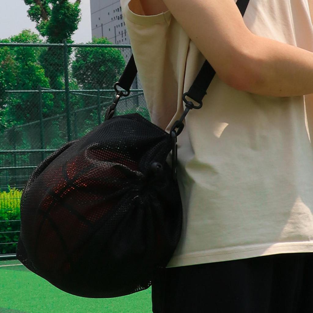 Basketball Bag Crossbody Drawstring Mesh Storage Shoulder Sports Ball Organizer Pouch Carrying with