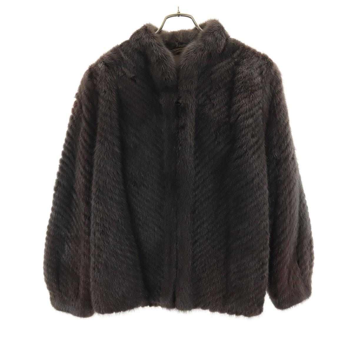 

SAGA MINK Zip up Fur coat 11 Charcoal gray Women Used