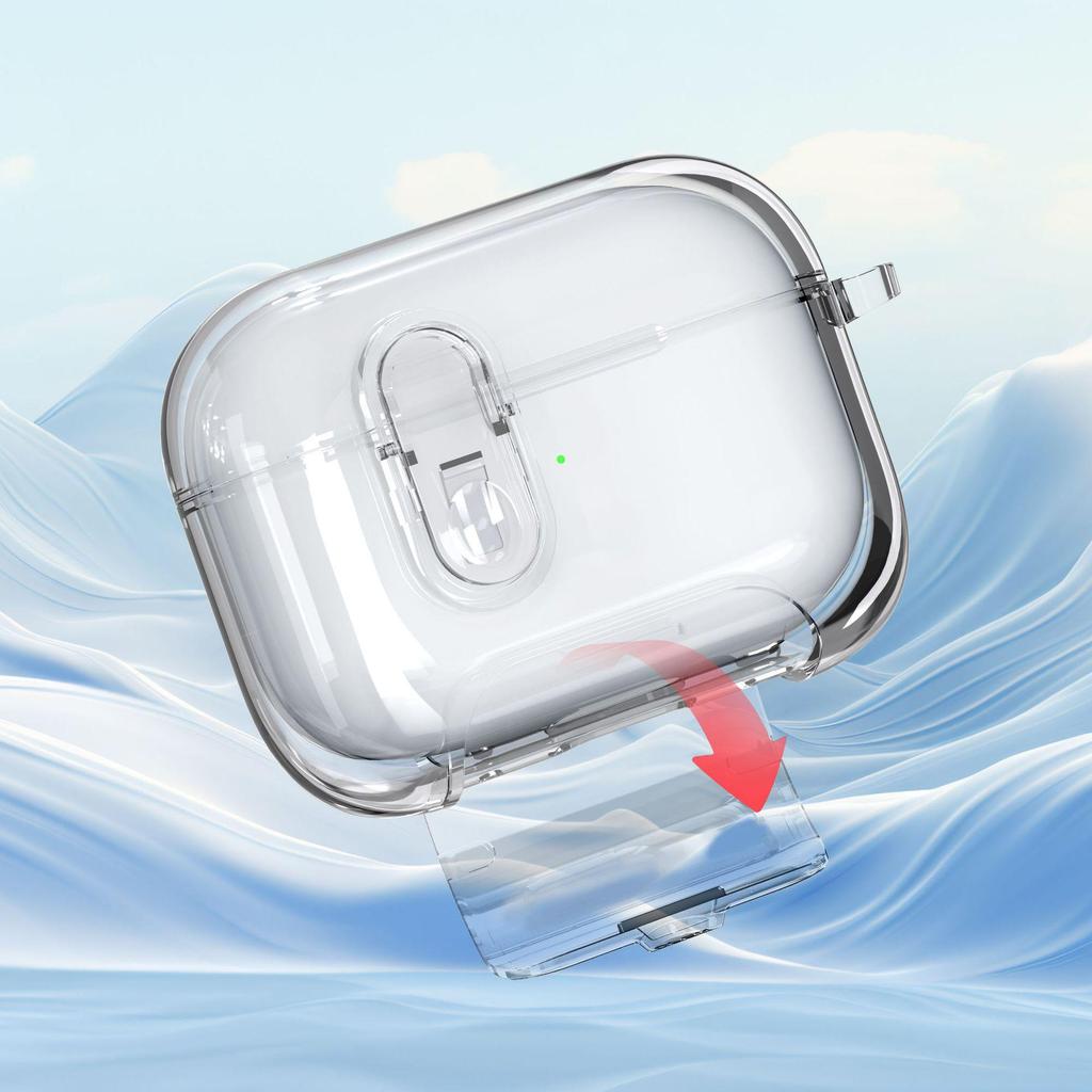 Transparent Protective Case for AirPods Pro 2: Anti-Fall, Manual Opening