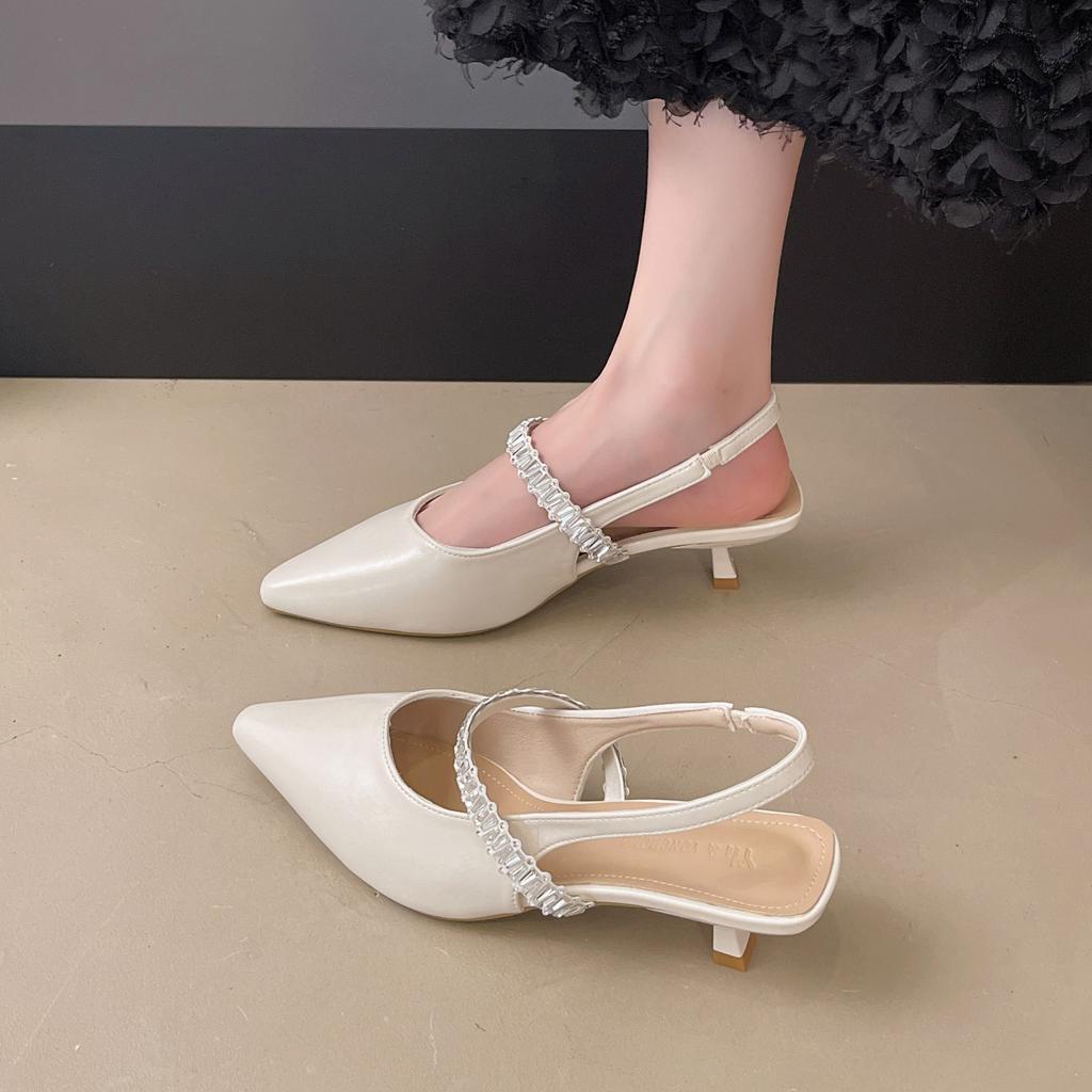 Premium patent leather sandals women's summer new versatile temperament breathable pointed stiletto high heels