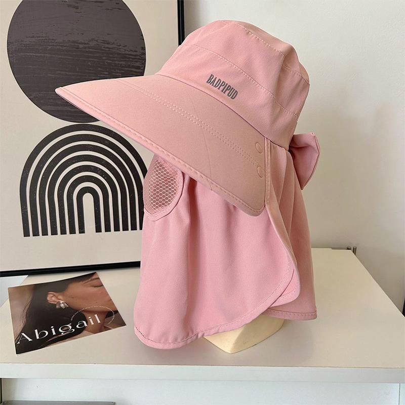 Wide Brim Foldable Shawl Hat Anti Uv Adjustable Integrated Face Mask Fisherman Hat Large Brim Sun Hat Tea Picking Hat Summer