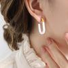 Retro U-Shaped Geometric Enamel Earrings - Non-fading 18K Gold Titanium Steel