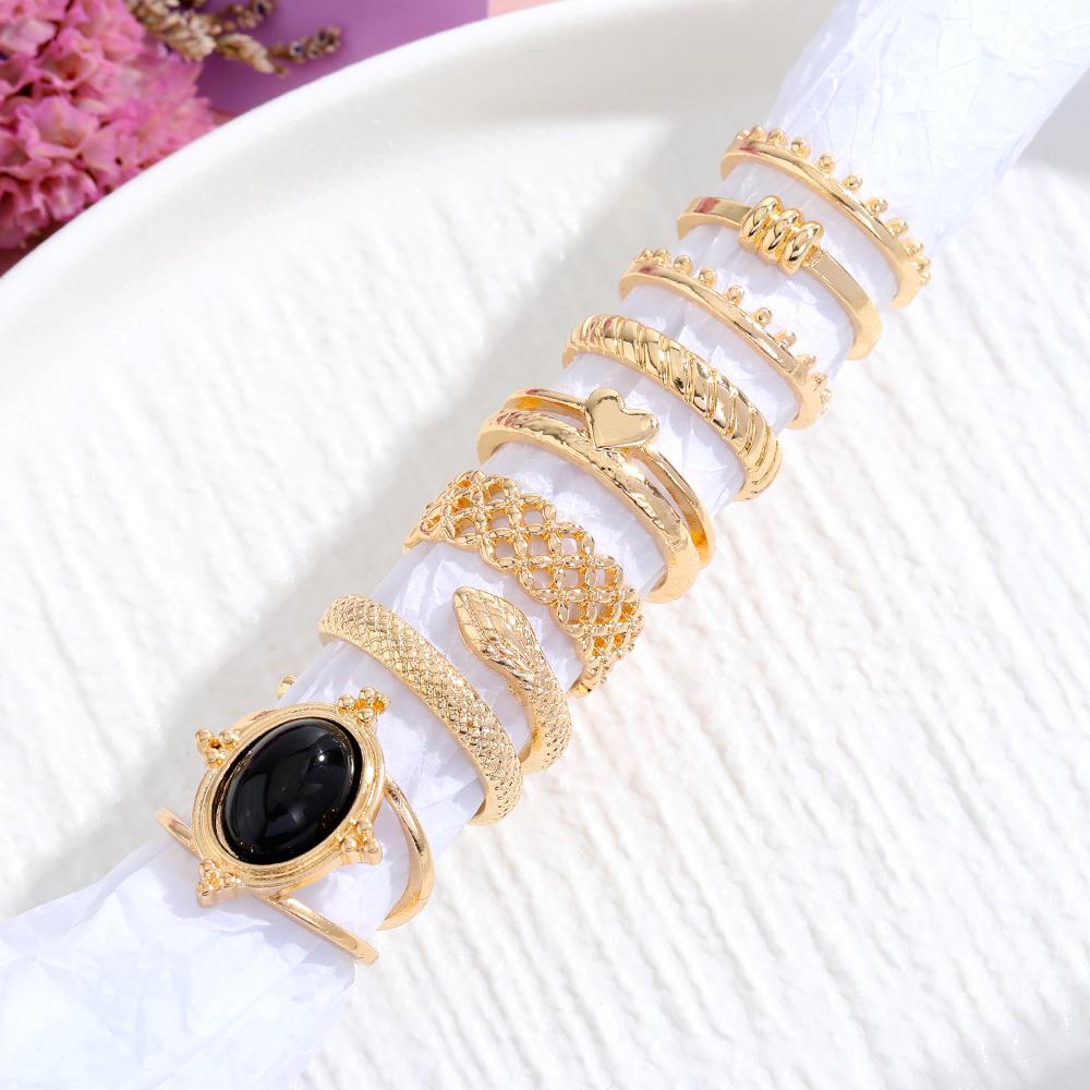 

Кольцо для вечеринки в виде змеи, модное кольцо для пары, новый комплект из 8 предметов, очаровательное кольцо с сексуальным сердечком, роскошное винтажное резное кольцо ручной работы