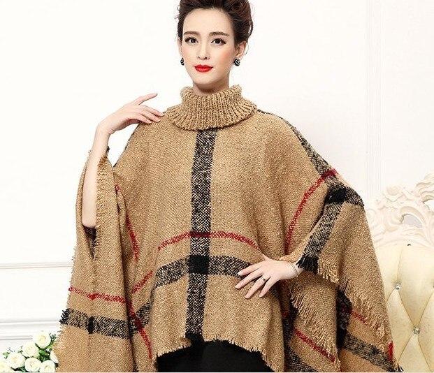 6 Colors Autumn Outstreet Warm Out Street Loose Knitwear With Tassels Knitted Poncho Cloak Casual Bat Sleeves Striped Pullovers