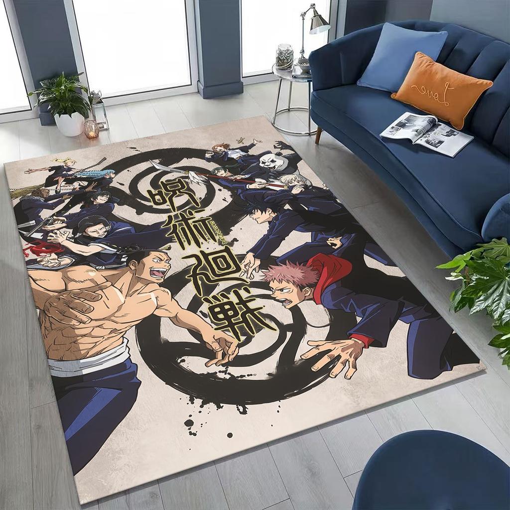 Anime Jujutsu Kaisen Yuji Satoru Kreskówkowy Dywanik do Sypialni Salonu Sofy Dekoracja Domu Wycieraczka, Duża Mata Podłogowa Antypoślizgowa do Zabawy dla Dzieci