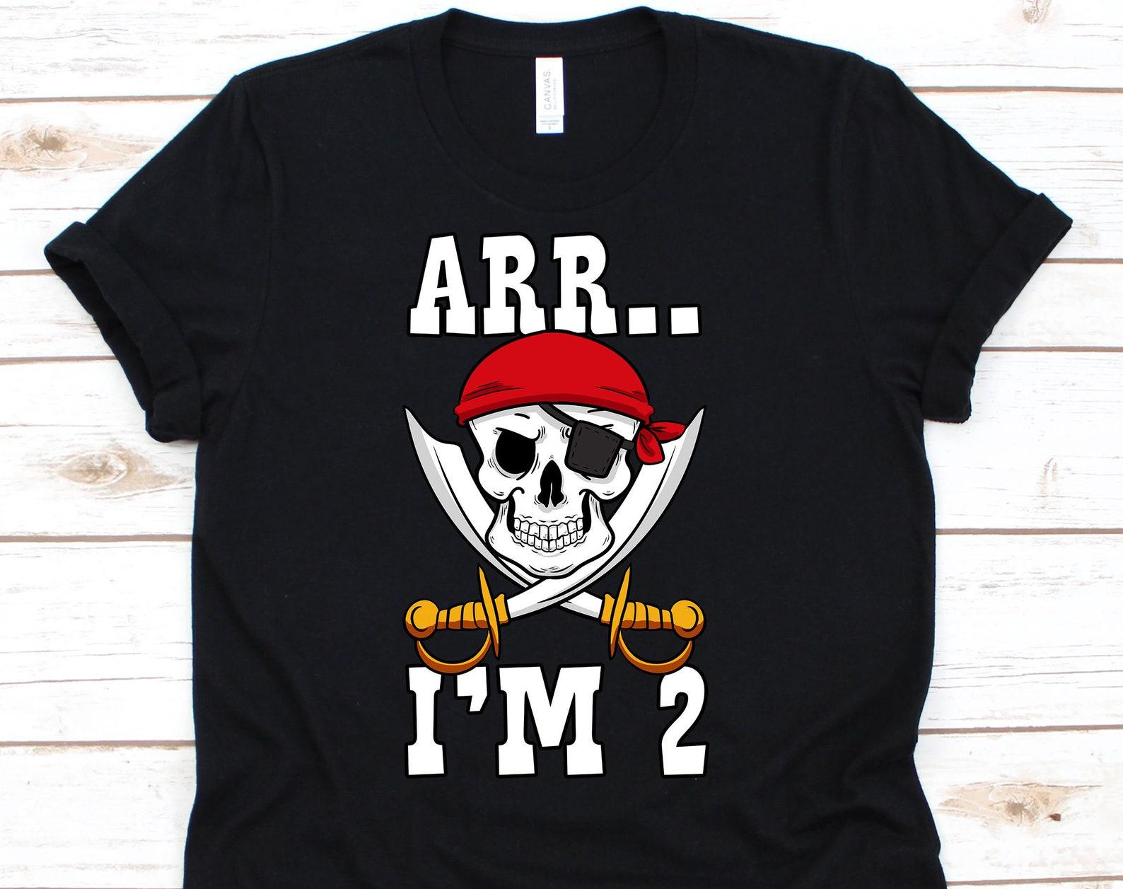I m 2 Shirt, I m 2 Lets Party, 2nd Birthday Shirt, 2nd Birthday, Birthday Shirt, Birth Day Gift, Pirate Birthday Shirt 2XL