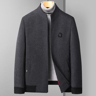 Autumn Stand-up Collar Cotton Men's Casual Jacket Middle-aged and Elderly Wool Jacket Dad's Jacket Men's Jacket