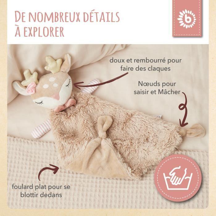 Jouet Pour Bébé - BIECO - Peluche Chevreuil Ella - Doudou Plat - 36x28x3 Cm - Mixte
