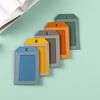 2 Card Slot Employee Work ID Card Set Hanging Rope PU Leather Bus Meal Card Chest Badge
