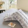 Winter Rabbit Fur & Milk Velvet Four-Piece Bedding Set with Fleece Duvet Cover - High GSM, Perfect for Dormitory.