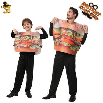 Halloween Parent-Child Hamburger Costume Stage Show Costume Masquerade Cosplay Fries Cosplay Costume