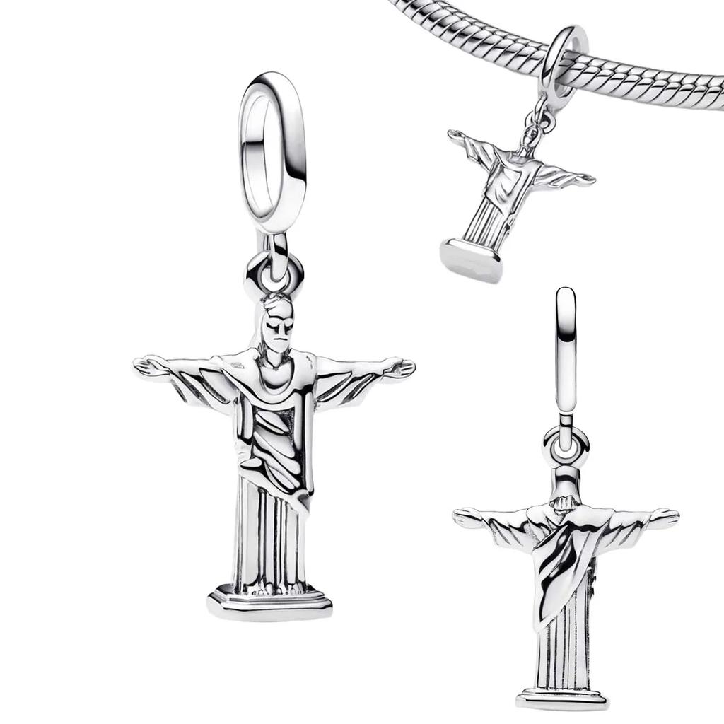 Colorful Full Diamond Charms Copper Heart Blooming Rose Round Beads Pendant Fit Original Bracelets Necklace Jewelry