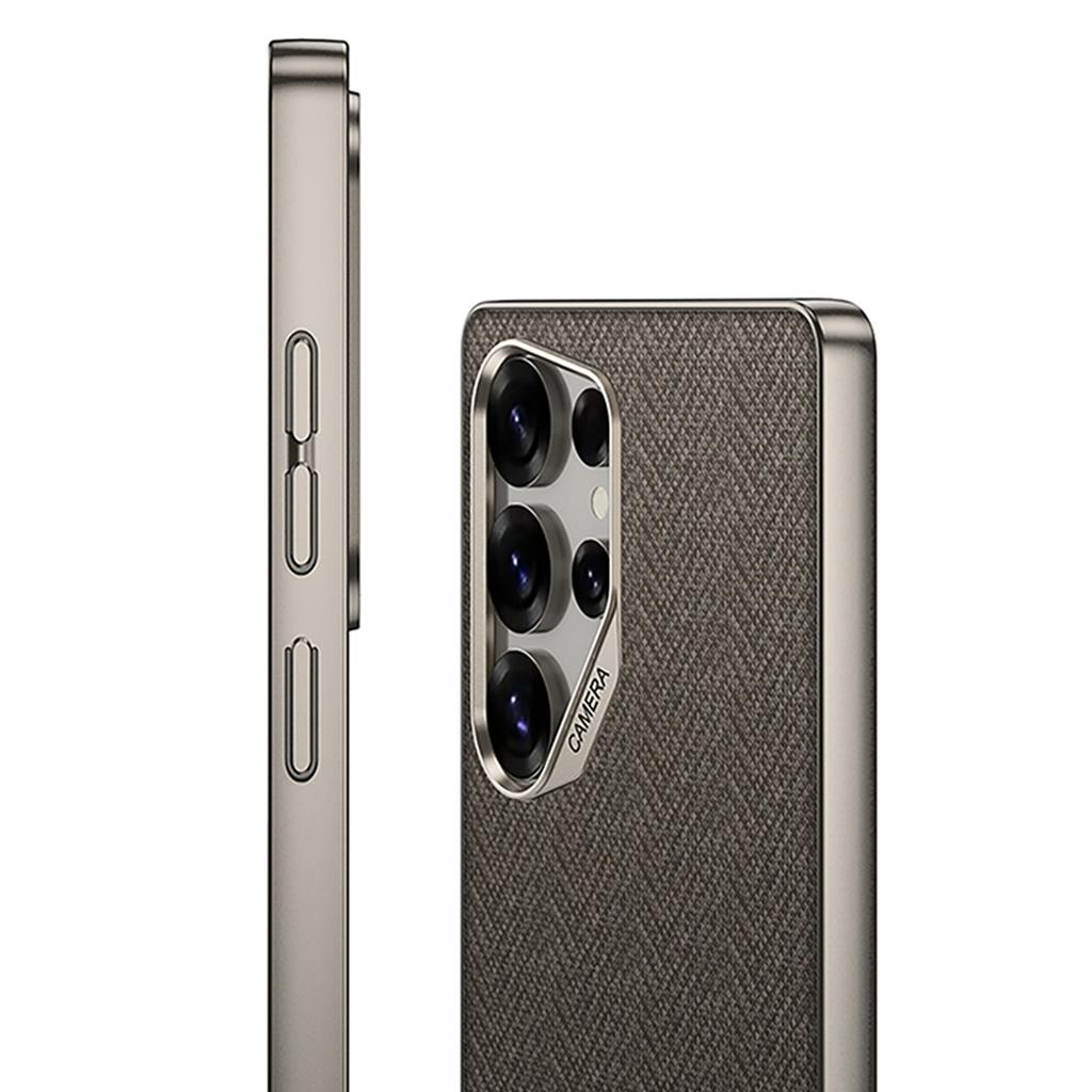 Samsung S25 Ultra Mobile Phone Case Magnetic Protective Case Nibu S25 Plain Leather Rotary Ring Bracket