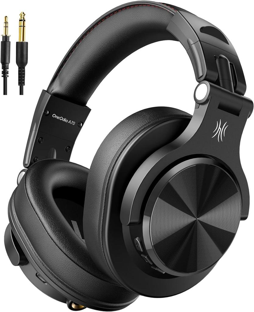 OneOdio A70 Wireless Headphones, 72 Hours Playtime, Bluetooth Headphones, Dual-Use Wired and Wireless, Over-Ear Headphones with Mic, DJ Headphones,