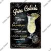 Putuo Decor Nostalgisches Cocktail-Blechschild | Metallschild Wandkunst | Ideal für Heimbar-, Pub- und Man Cave-Umgestaltungen | Geprägt