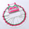 Girls Cheerleading Two Piece Set Tank Top Pleated Skirt for School Performance