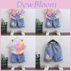 Stylish Boys Ultraman Outfit Set 2024 Summer Trendy Shark Cartoon Short Sleeve