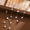 Lariat Perlen Lange Kette Halskette Für Frauen, Y-förmige Tropfen Halskette, Edelstahl Glieder Einfacher Schmuck