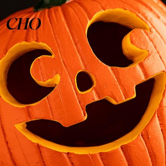 Halloween Dining Table Decor Pumpkin Figurine Spooky Resin Curved Sculpture Autumn Farmhouse Long-lasting Decoration for Front Porch Mantel Home Desk