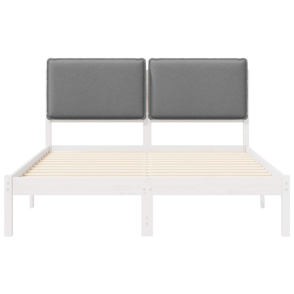 Bed Frame with Padded Headboard Light Grey 120 x 190 cm