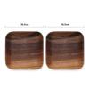 2Pcs Acacia Wood Plates Square Wooden Snack Plate Cake Dessert Fruit Serving Small Sushi Food Dishes Plate Set Wooden Tableware