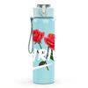 1PC Two Red Rose Flowers 750ml Color Plastic Sports Water Bottle Leakproof Flip Straw Lid Suitable for Sports Office Home Use