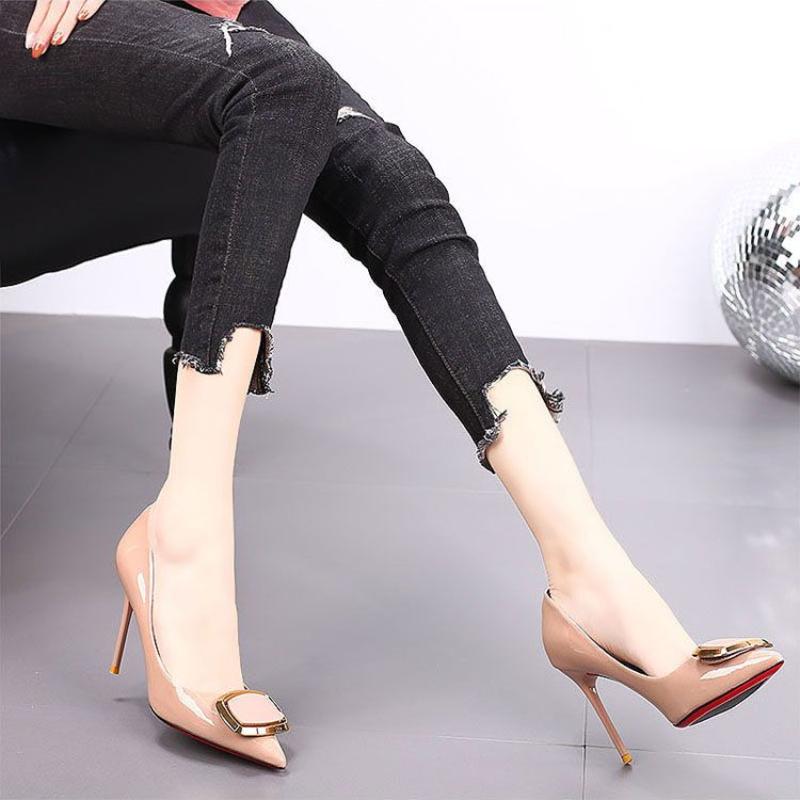 Pointed Toe Super High Heel Ladies Pumps Spring and Autumn Stilito Women's Shoes On Promotion Comfortable Elegant Chic Footwear
