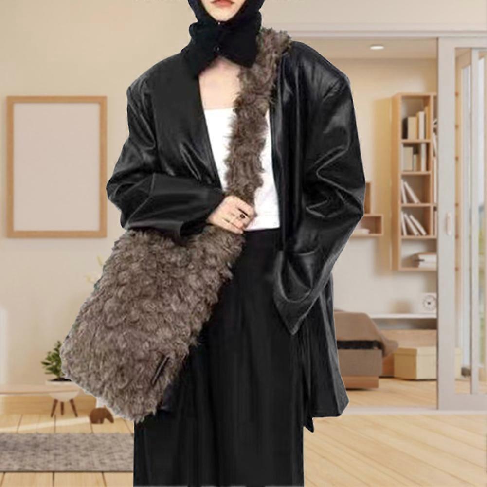 Ladies Fluffy Hobo-Bag Retro Casual Shopping Bag for Everyday Life