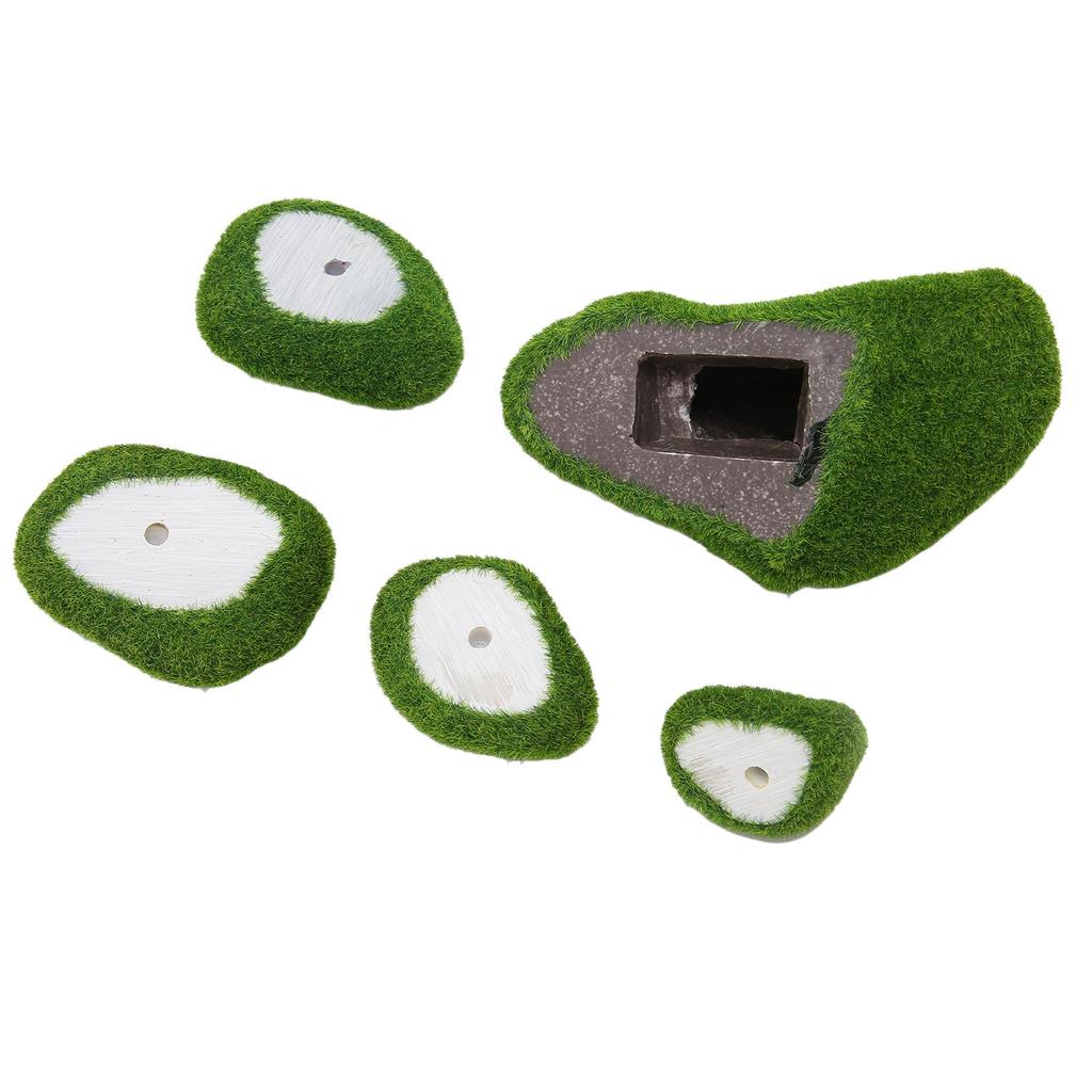 5 Size Artificial Moss Rocks Resin Flocking Decorative Green Moss Covered Stones Fake Moss Decor for Fish Tank and Aquarium