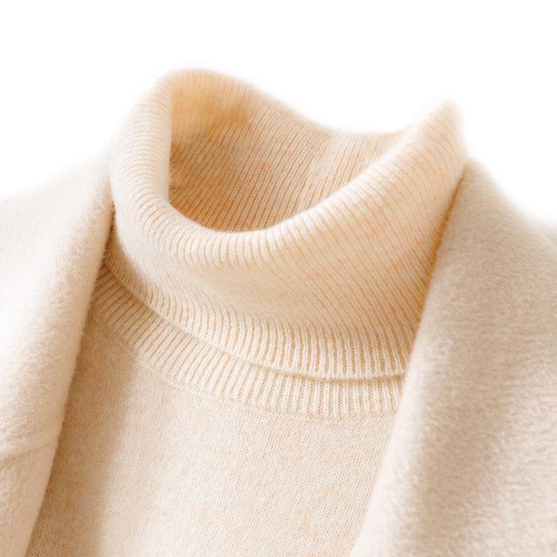 Women's 2026 Cashmere Knit High Neck Sweater - Autumn/Winter Short Top