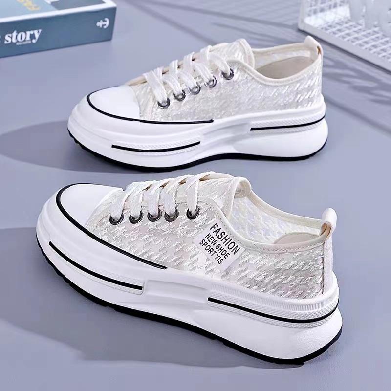 Thick baseplate shoes women's summer and autumn thin breathable mesh casual shoes 2025 new versatile summer and autumn mesh shoes little white shoes