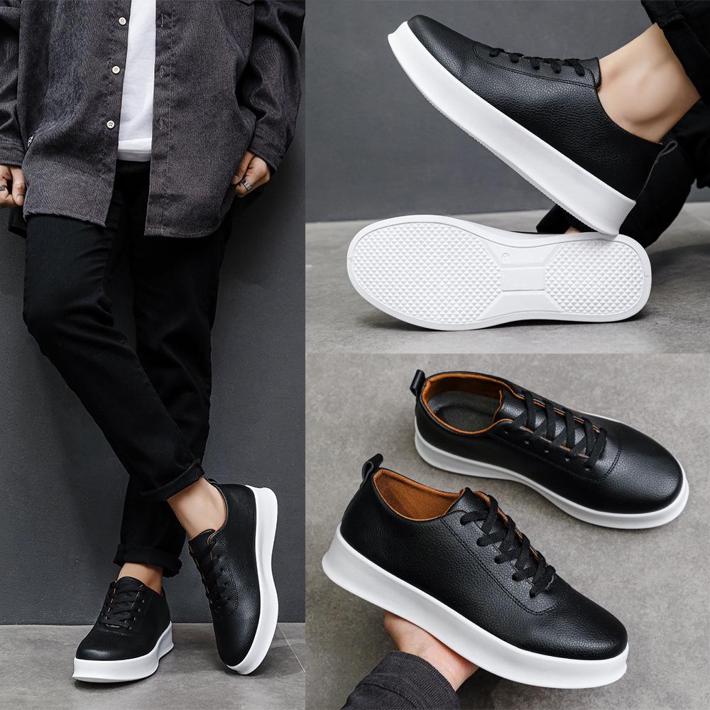 Wow Oh Men's Korean Style Trendy White Skate Sneakers – New, Breathable, Casual Sports Shoes In Extra Large Sizes
