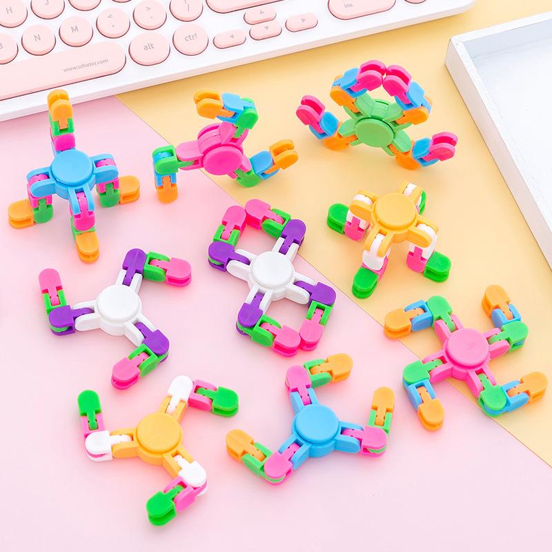 Transformable Mechanical Chain Finger Spinner Toy for Kids