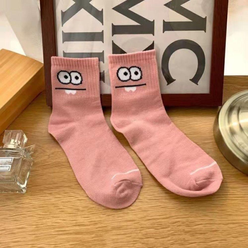 5 pairs Mid Calf Socks Middle Tube Socks Graffiti Funny Cotton Socks Fashion Ankle Socks Female