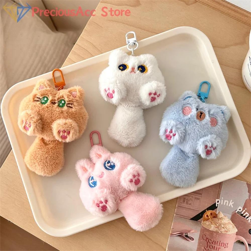Portachiavi simpatico peluche a forma di gatto con la coda lunga, kawaii, bambola giocattolo, ciondolo per borsa, portachiavi, accessori per donne, ragazze, coppie