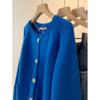 Women Design Knitted Cardigan Sweater Sensibility Nichelantern Sleeve Top Crew Neck Outerwear