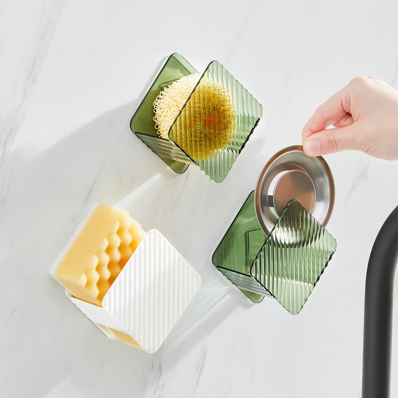 Multifunctional Kitchen Draining Storage Rack Nordic Style Household Countertop Organizer Scouring Pad Sponge Storage Artifact L