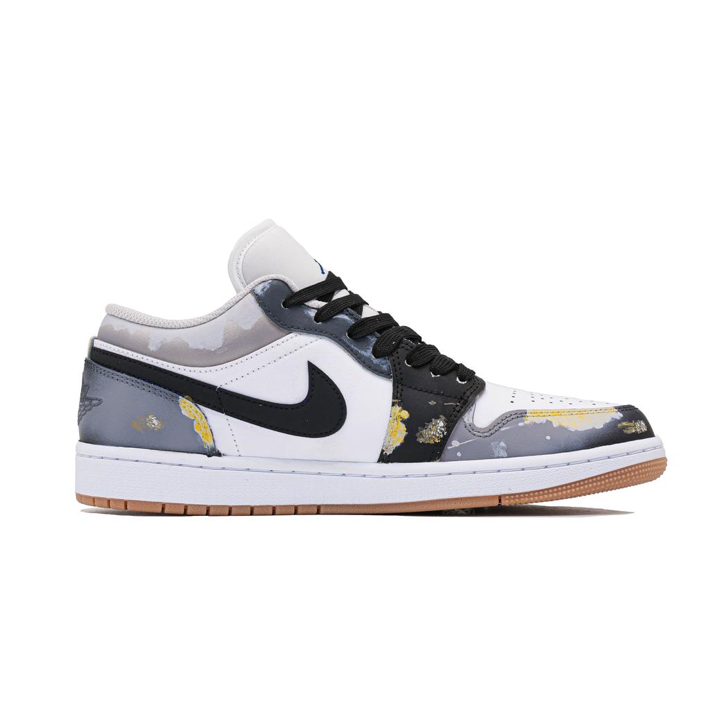 Jordan Air Jordan 1 Lucifer Abrasion Resistant Abrasion Resistant Low top Vintage Basketball Shoes Men's Black Gold 553558-146(Team740-)