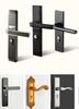 Modern Door Lever Handle With Lock, Keyed Entry, for Interior Doors, Polished Stainless Steel Finish Privacy Door Knob Lock Set